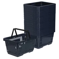 Torby i wózki na zakupy - Zestaw 15x Koszyk zakupowy do przechowywania 2 rączki 22L ciemny szary KTD - miniaturka - grafika 1