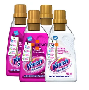 Vanish Oxi Action White + Color odplamiacz do tkanin w żelu 4x 7500ml - Środki do prania - miniaturka - grafika 1