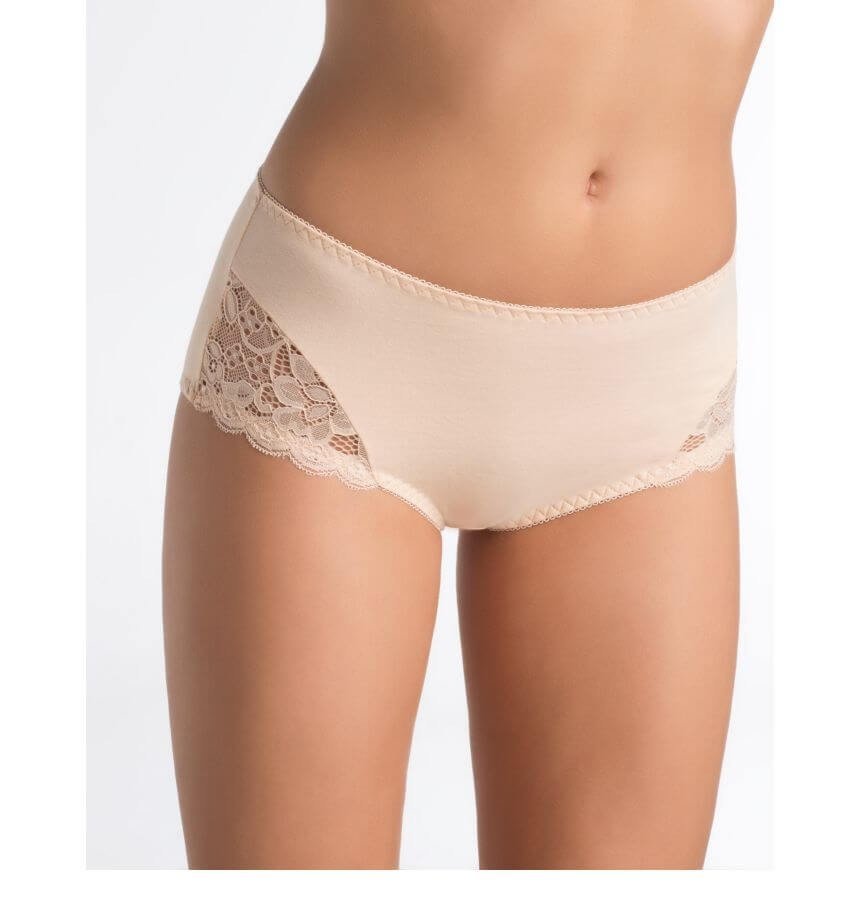 Majtki bawełniane wysokie Jessi beżowe, Teyli