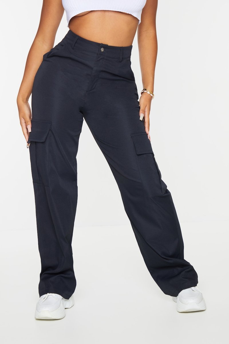 Prettylittlething Czarne Spodnie Casual 32 Ejr