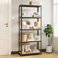 Szafy i regały magazynowe - The Living Store Regał z 5 półkami - antracytowy - stal i materiał drewnopochodny - Regał Magazynowy - miniaturka - grafika 1