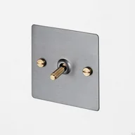 Wyłączniki światła i elektryczne - Włącznik Pojedynczy 1G Stalowy/Mosiężny [El310] - miniaturka - grafika 1