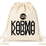 Plecaki worki - Worek Plecak EKO Beżowy KARMA SKZ Na Buty Kapcie Do Szkoły Przedszkola Wz - miniaturka - grafika 1