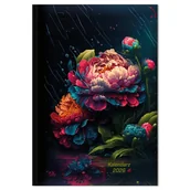 Kalendarze - Kalendarz 2026 tygodniowy A5 Peonie neon Sk1 - kalendarz - miniaturka - grafika 1