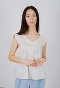Bluzy damskie - Bawełniany top damski oversize z krótkimi rękawami - miniaturka - grafika 1