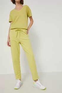 Spodnie damskie - Medicine spodnie damskie kolor zielony gładkie - grafika 1