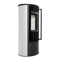 Piece wolnostojące - Piec stalowy ERIK fi 150 5,5 kW ceramika WHITE SATIN z domykaniem - miniaturka - grafika 1