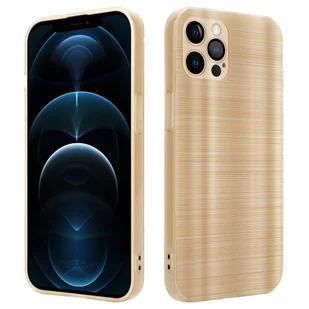 Etui Do Apple iPhone 12 PRO MAX Pokrowiec w Brushed Złoto Etui Silikonowe Obudowa Case Cover Cadorabo - Etui i futerały do telefonów - miniaturka - grafika 1