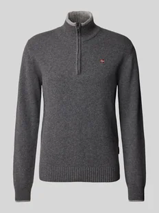 Sweter z dzianiny z wyhaftowanym logo model ‘DAIN’ - Swetry męskie - miniaturka - grafika 1