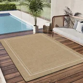 Dywany zewnętrzne - Prostokątny beżowy dywan zewnętrzny 160 x 230 cm GUINEA o geometrycznym wyglądzie z juty - ATTICGO - miniaturka - grafika 1