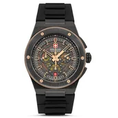 Zegarki męskie - Swiss Military Hanowa Męski analogowy zegarek kwarcowy z silikonową bransoletką SMWGO0000941, czarny - miniaturka - grafika 1