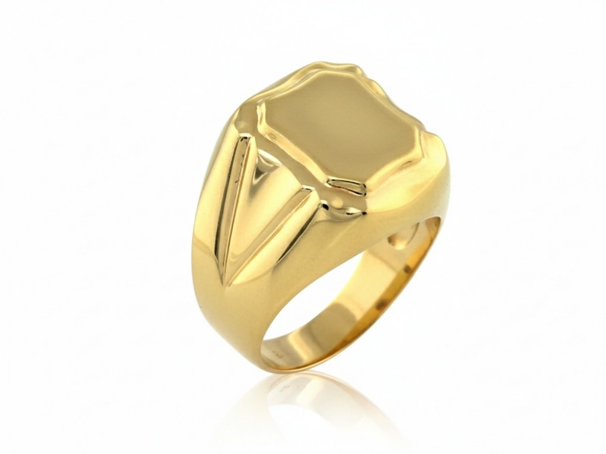 Złoty sygnet męski 585 szlifowany 4.87g R31 błyszczący na prezent dla Niego