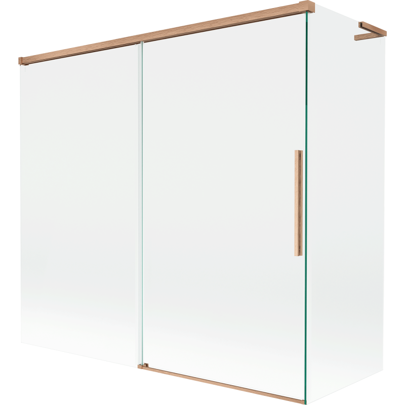 Mexen Rox L parawan nawannowy 2-skrzydłowy rozsuwany 170 + 80 x 150 cm, transparent, miedź szczotkowana - 8C9L-170-080-65-00