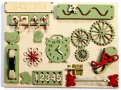 Zabawki sensoryczne - tablica manipulacyjna mała - 40x30 cm - naturalna - miniaturka - grafika 1