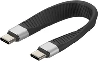 Kable USB - Kabel USB Techly USB-C - USB-C 0.12 m Czarny (ICOC-USBC-FL-U4) - miniaturka - grafika 1
