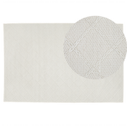 Dywany - Beliani Wełniany biały dywan 140 x 200 cm ELLEK - miniaturka - grafika 1