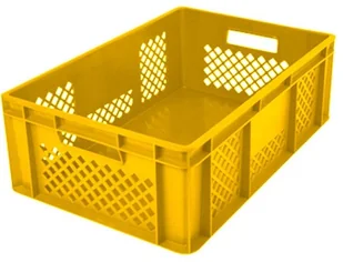 Artech Pojemnik transportowy EURO 200, ścianki ażurowe, wym. 600 x 400 x 200 mm żółty - Pojemniki przemysłowe - miniaturka - grafika 1