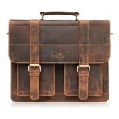 Torby męskie - TORBA MĘSKA NA RAMIĘ SKÓRZANA VINTAGE BRĄZOWA PAOLO PERUZZI T-100-HBR - miniaturka - grafika 1