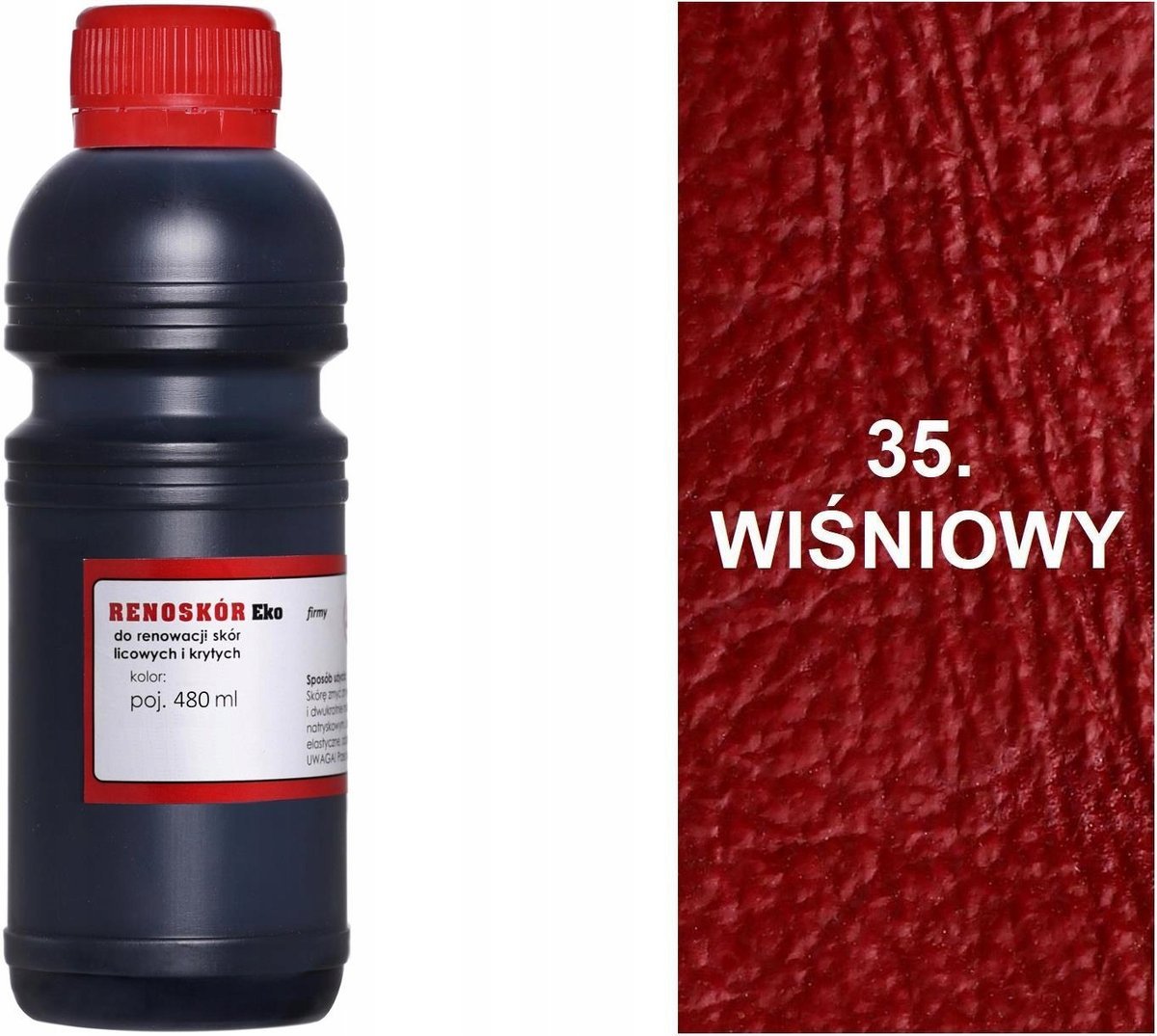 G12-85 WIŚNIOWY 35 RENOSKÓR FARBA DO SKÓRY RENOWATOR KOLORU LAKIER + WILBRA