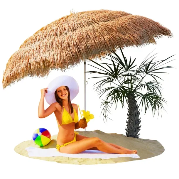 Duży Parasol Plażowy Balkonowy Ogrodowy Hawajski Łamany Taras Plażę 150cm