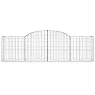 vidaXL Kosze gabionowe, 7 szt., 300x50x80/100 cm, galwanizowane żelazo - Ogrodzenia - miniaturka - grafika 5