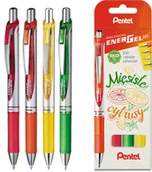 Pióra kulkowe - Pióro Kulkowe Pentel Energel 'Bl77 /Kpl 4 Sztuki/ Mięsiste Cytrusy - miniaturka - grafika 1