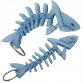 Zabawki sensoryczne - REKIN FLEXI REKINEK BRELOK SHARK PRZEGUBOWY BŁĘKITNO-BROKATOWY + KÓŁKO - miniaturka - grafika 1