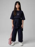 Koszulki dla dziewczynek - 4F T-shirt loose z nadrukiem dziewczęcy - granatowy 158/164 (12-14 lat) - miniaturka - grafika 1