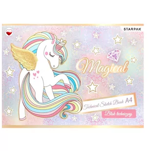 Starpak, Blok techniczny, A4/10 kartek, Biały, unicorn, 492045 - Podobrazia, bloki, papiery - miniaturka - grafika 1