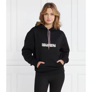 Bluzy damskie - Karl Lagerfeld Bluza seasonal logo hoodie | Relaxed fit - grafika 1