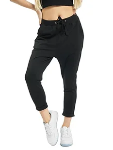Urban Classics Damskie spodnie sportowe Open Edge Terry Turn Up, czarny (Black 00007), S - Spodnie damskie - miniaturka - grafika 1