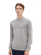 Swetry męskie - TOM TAILOR sweter męski, 12035 – szary Heather Melange, XL - miniaturka - grafika 1