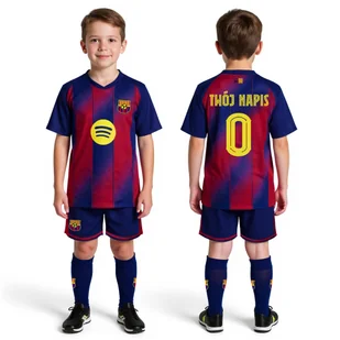 TWÓJ NAPIS Barcelona Strój Piłkarski z getrami LEWANDOWSKI YAMAL wzór 2026 - Piłka nożna - miniaturka - grafika 1