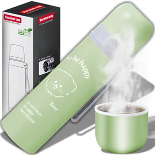 Termos Stalowy Próżniowy Termiczny Kubek Bidon 500Ml 0,5L Na Kawę Xxl Zielony - Kubki termiczne - miniaturka - grafika 1