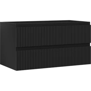 Mexen Rivel szafka łazienkowa podumywalkowa 90 cm, 2 szuflady, ryflowana , czarna mat - 91A20-09047-2-BFF71 - Szafki łazienkowe - miniaturka - grafika 1