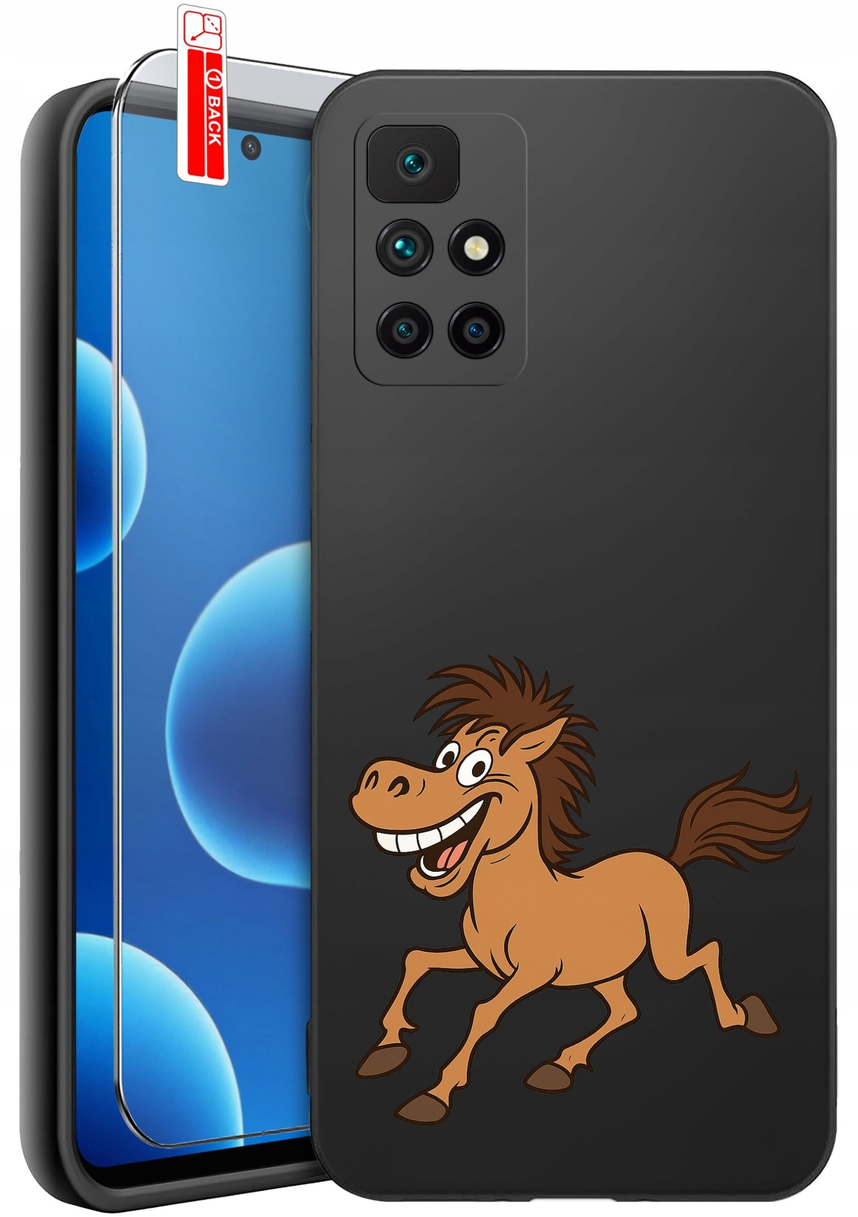 krainaGSM Etui Do Xiaomi Redmi 10 Wzory Silikonowe Matt Case + Szkło 9H