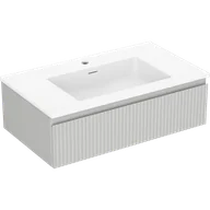 Szafki łazienkowe - Mexen Rivel szafka łazienkowa 80 cm z umywalką Otis, 1 szuflada, ryflowana , szara mat/biała mat - 91A20-08023-1-BF62-W18M01 - miniaturka - grafika 1