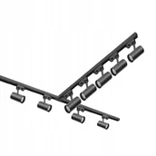 Lampy sufitowe - Zestaw szynowy 3 fazowy 9x Lampa GU10 3xszyna 1m +łącznik T +2x zaślepka - miniaturka - grafika 1