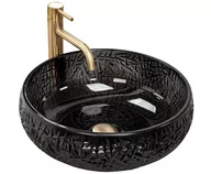 Umywalki - Rea Umywalka nablatowa REA ICE BLACK - miniaturka - grafika 1