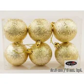 Bombki - Bombka plastikowa złota 6 cm 6 sztuk - miniaturka - grafika 1