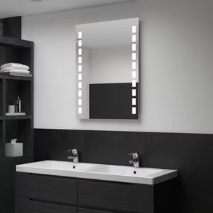 Ścienne lustro łazienkowe z LED VIDAXL, srebrne, 60x80 cm - Lustra - miniaturka - grafika 1
