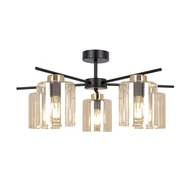 Lampy sufitowe - Stylowa lampa sufitowa z pięcioma kloszami K-5522 z serii AURELIA - miniaturka - grafika 1