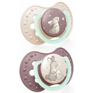 Smoczki uspokajające - Lovi Smoczek silikonowy dynamiczny 0-3 m Night&Day Girl - miniaturka - grafika 1