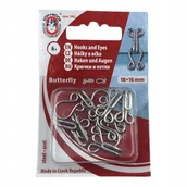 Pasmanteria - Haftki zapięcia metalowe nikiel zestaw 18x16mm - miniaturka - grafika 1