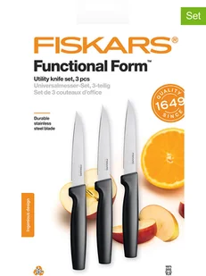 Fiskars Noże uniwersalne (3 szt.) "Functional Form" w kolorze srebrno-czarnym - Noże kuchenne - miniaturka - grafika 1