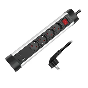 Listwa Zasilająca 4-Way Premium z Portem USB-C/A - Szybkie Ładowanie, Solidna Konstrukcja, Elegancki Design - Kable - miniaturka - grafika 1