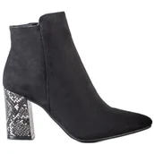 Botki damskie - Botki Z Motywem Węża VINCEZA czarne - Vinceza - miniaturka - grafika 1