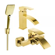 Baterie umywalkowe - Mexen Libra R62 zestaw wannowy, złoty - miniaturka - grafika 1