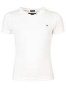 Koszulki dla chłopców - Tommy Hilfiger T-Shirt Boys Basic Vn Knit S/S KB0KB04142 Biały Regular Fit - miniaturka - grafika 1