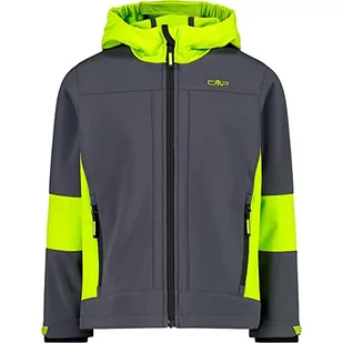 CMP, Kid Jacket Fix Hood, Boy, Titanio-Acido, 110 - Kurtki i płaszcze dla chłopców - miniaturka - grafika 1